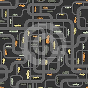 Abstract roads seamless pattern