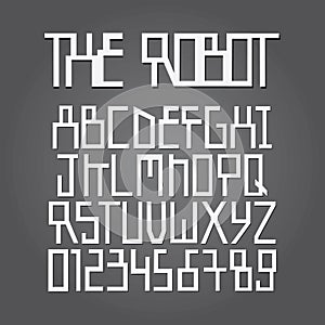 Abstract Robot Alphabet and Digit Vector