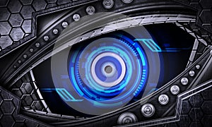 Abstract robot eye iron fantastic future