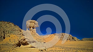 Abstract Rock formation aka pig or hedgehog at Tamezguida, Tassili nAjjer national park, Algeria