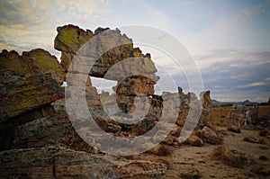 Abstract Rock formation aka window at Isalo national park, Madagascar