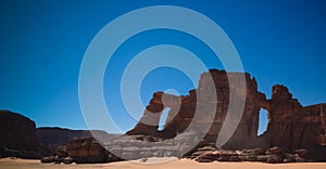 Abstract Rock formation at Boumediene , Tassili nAjjer national park, Algeria