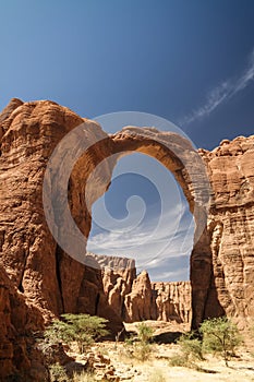 Abstract Rock formation at plateau Ennedi aka Aloba arch in Chad