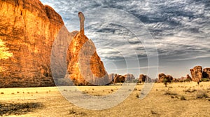 Abstract Rock formation at plateau Ennedi aka spire , Chad