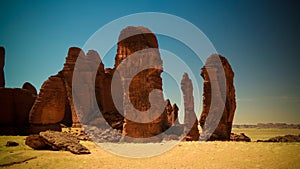 Abstract Rock formation at plateau Ennedi aka stone forest in Chad