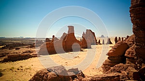 Abstract Rock formation at plateau Ennedi aka stone forest in Chad