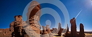 Abstract Rock formation at plateau Ennedi aka stone forest in Chad photo