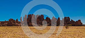 Abstract Rock formation at plateau Ennedi aka stone forest in Chad