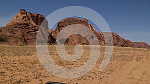 Abstract Rock formation at plateau Ennedi near Aloba arch in Chad