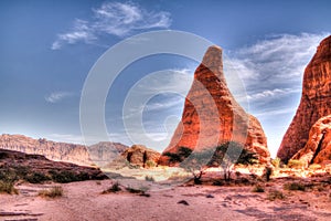 Abstract Rock formation at plateau Ennedi near Aloba arch in Chad