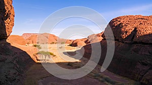 Abstract Rock formation at plateau Ennedi in Terkei valley in Chad