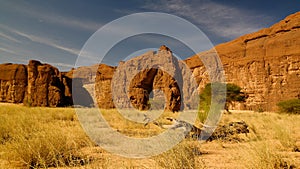 Abstract Rock formation at plateau Ennedi in Terkei valley in Chad