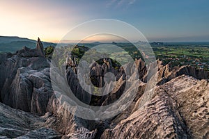 Abstract rock mountain top view