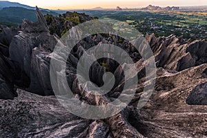 Abstract rock mountain top view