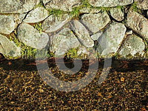 Abstract rock with water flow.