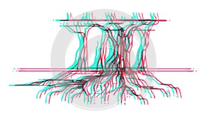 Abstract Root Network Pattern, Organic Connection Data Flow, vector design Generative AI