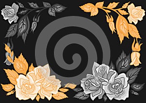 Abstract roses frame