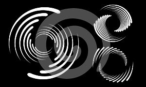 Abstract rotated lines in circle form as background. Design element for prints, logo, sign, symbol and textile pattern