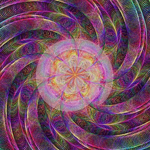 Abstract rotating colorful fractal art background