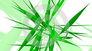 Abstract rotating green leafs