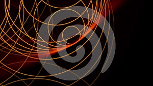 Abstract rotating radio waves lines animation background.