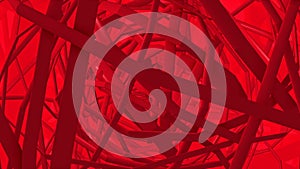 Abstract rotating red lines