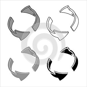 Abstract rotation arrows 3d design elements vector illustration