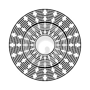Abstract rotation circular design element. Circle geometric pattern