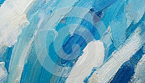 Abstract rough blue-white painting texture, oil brush stroke. Multicolored art