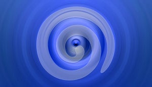 Abstract round blue background. Circles from the center point. Image of diverging circles.