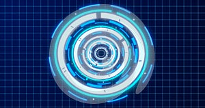 Abstract round blue ring of lines HUD elements circles energy futuristic scientific hi-tech digital abstract HUD backgroun