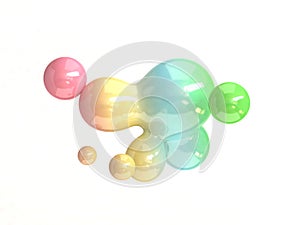 abstract round bubble group shape colorful floating 3d render