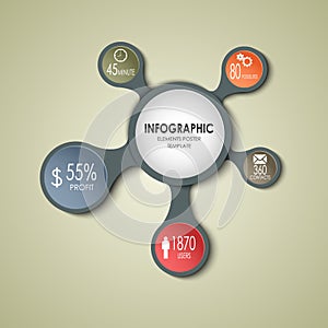 Abstract round business info graphic template