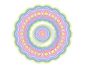 Abstract round concentric pattern from color lines