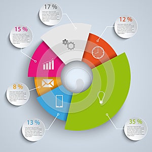 Abstract round elements info graphic template