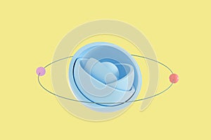 Abstract round hemisphere element background, 3d rendering
