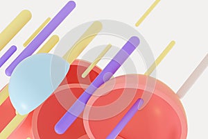 Abstract round hemisphere element background, 3d rendering