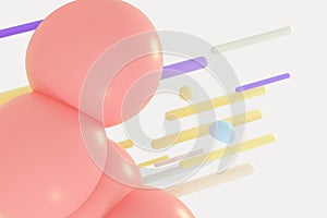 Abstract round hemisphere element background, 3d rendering