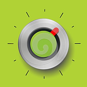 Abstract Round Metal Texture Green Tuner Red Arrow