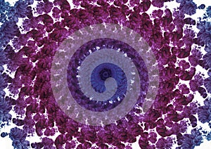 Abstract round texture, violet-blue gradient rosettes