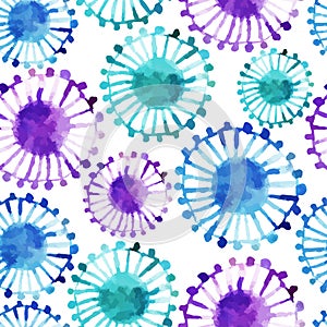 Abstract rounds watercolor pattern