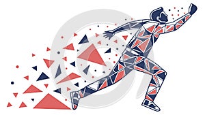 Abstract Runner Dynamic Geometric Motion Vector, vector design Generative AI
