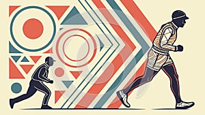 Abstract Runner with Dynamic Geometric Path, Progress and Speed, vector design Generative AI