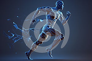 Abstract running man created with generative AI technology