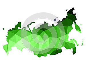 Abstract Russia map consists of polygon of different shades of g