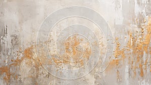 Abstract Rustic Texture: Gold, Orange, And Silver Minimalist Painting