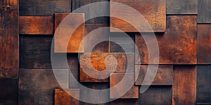 Abstract Rusty Metal Panels on a Wall