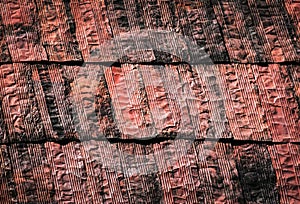 Abstract rusty metal sheet roofing