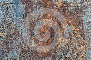 Abstract rusty metal texture, rusty metal background for design with copy space for text, image. Unprotected from wet atmospheric