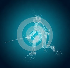 Abstract Sabre Fencer